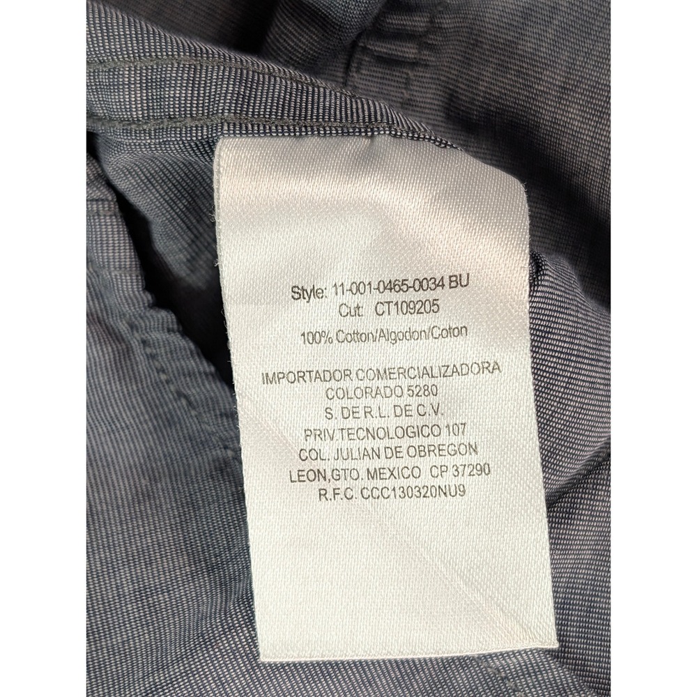 Stetson Mens Blue Micro Check Western Snap Button Long Sleeve Shirt L - Picture 11 of 14